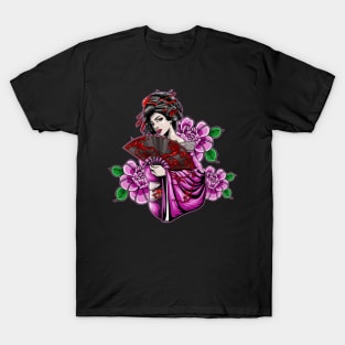 Geisha and flowers T-Shirt